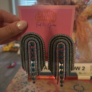 Feed Me Gems Blue Jumbo Rainbow Earrings